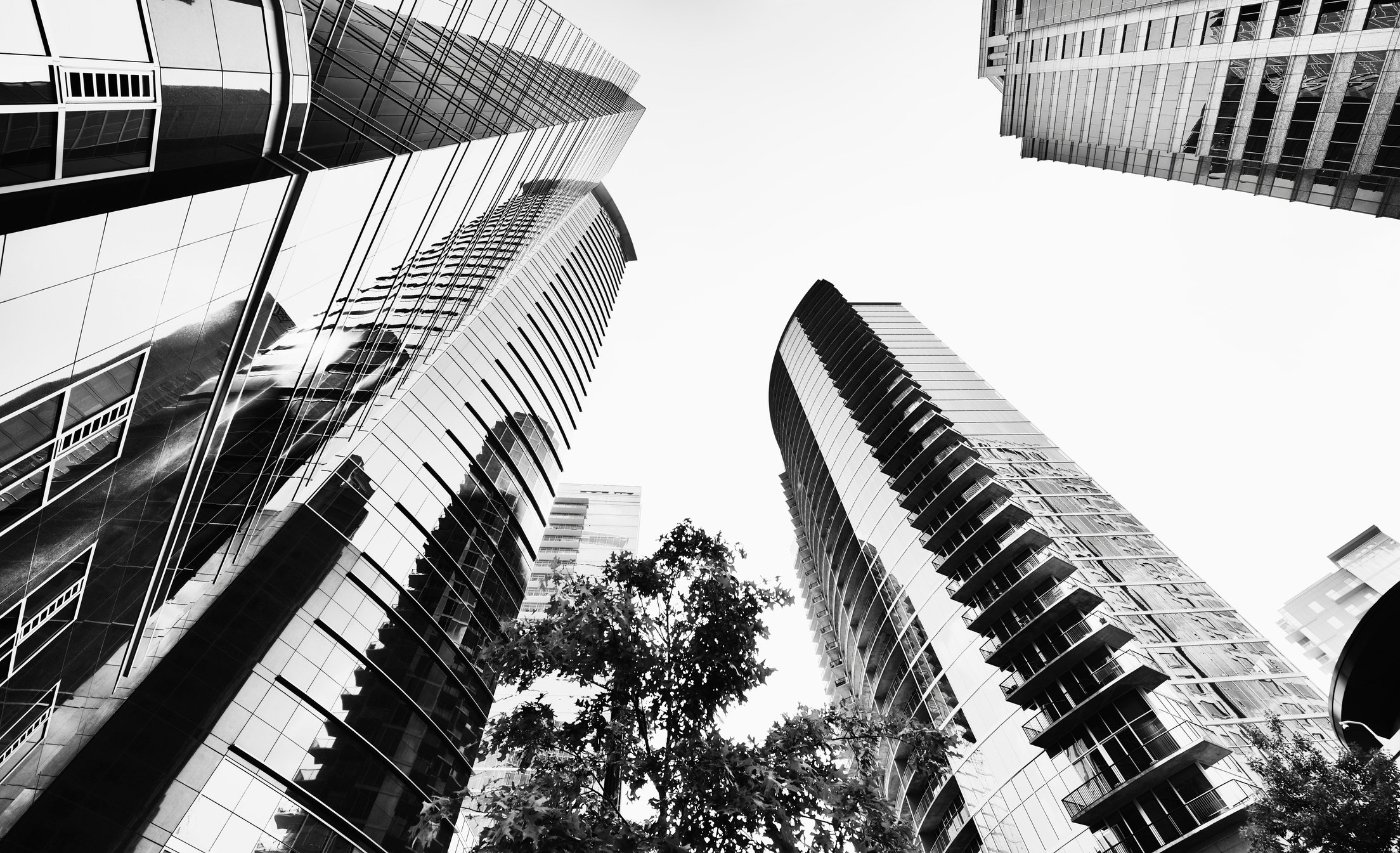 Atlanta skyline. black and white